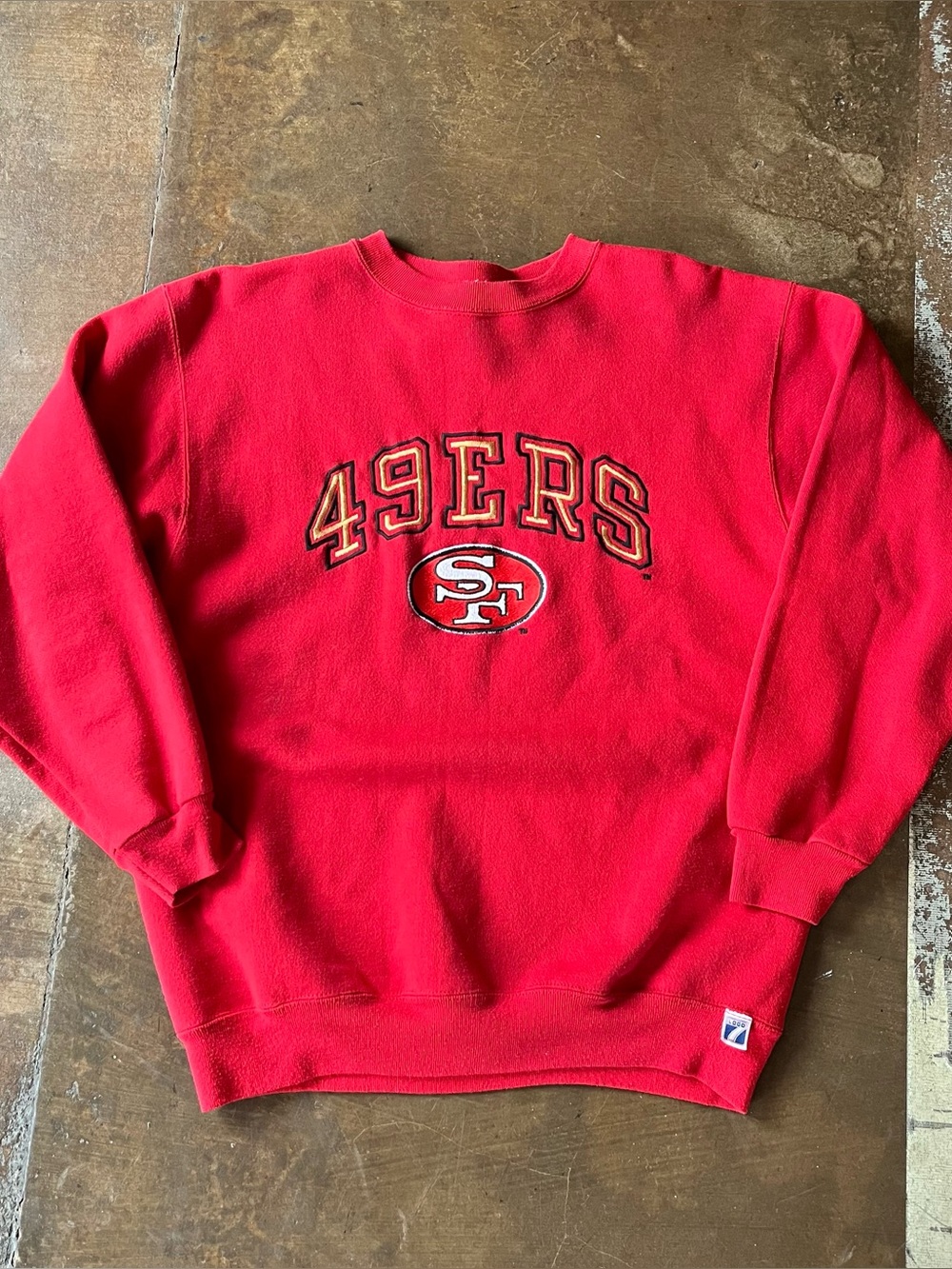 Vintage 90s Logo 7 San Francisco 49ers Embroidered Crewneck Sweatshirt Large L